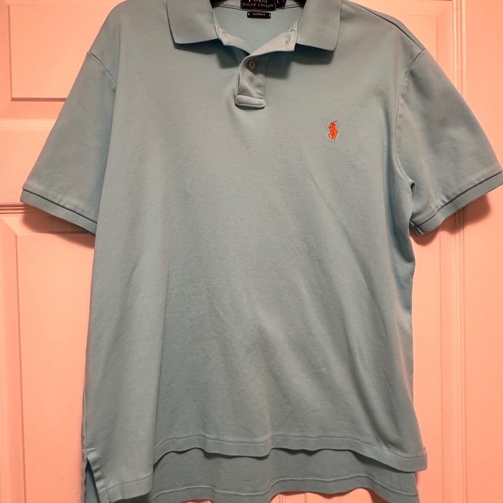 Ralph Lauren Blue Polo Shirt Classic Piqué
